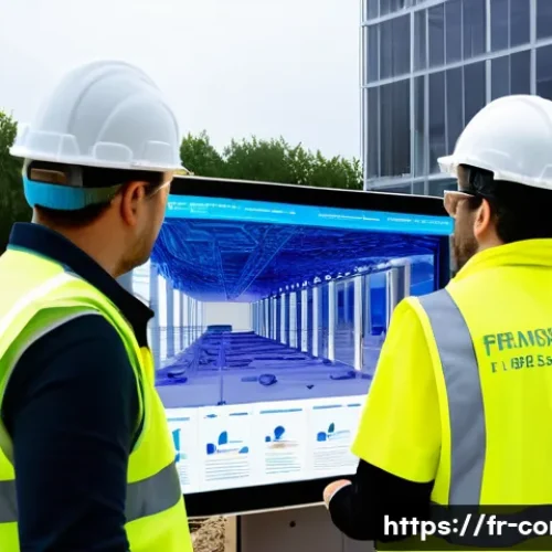 Home 26 시공 현장에서의 기술 자료 활용법 - **Prompt Title: BIM-Enabled Collaboration on a Modern French Construction Site**
**Prompt:** A ...