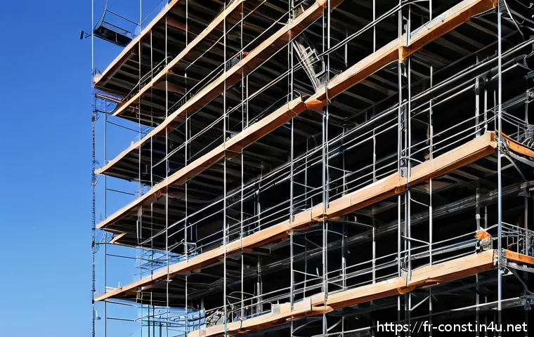 건축 시공 관련 콘텐츠 제작법 - A high-resolution professional photograph of a modern construction site in France during daytime, fe...